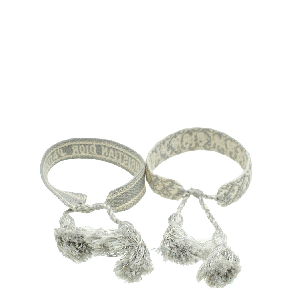 Christian Dior Bicolor J'adior Embroidered Bracelet Set