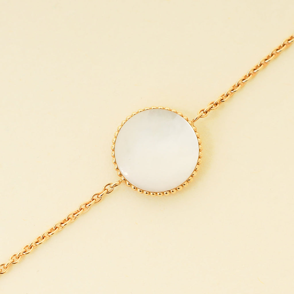 Christian Dior 18K Yellow Gold MOP Diamond Rose Des Vents Bracelet