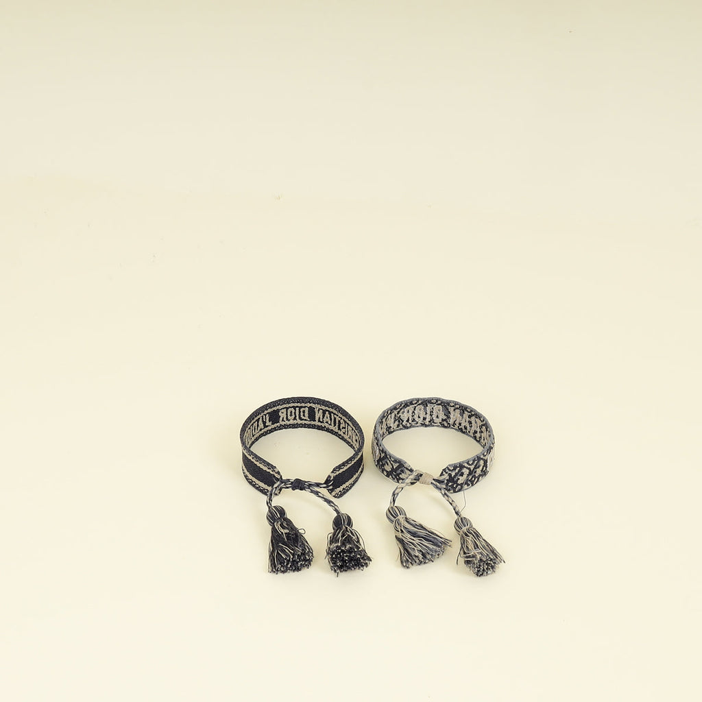 Christian Dior Navy Blue J'adior Oblique Bracelet Set