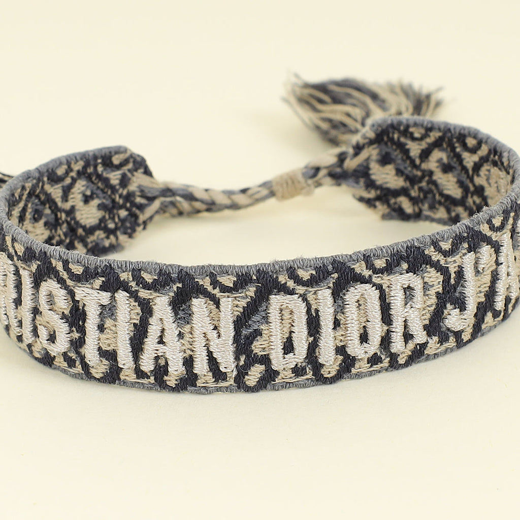 Christian Dior Navy Blue J'adior Oblique Bracelet Set
