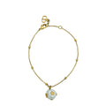 Christian Dior Gold Finish Pearl Bee Star Station Bracelet