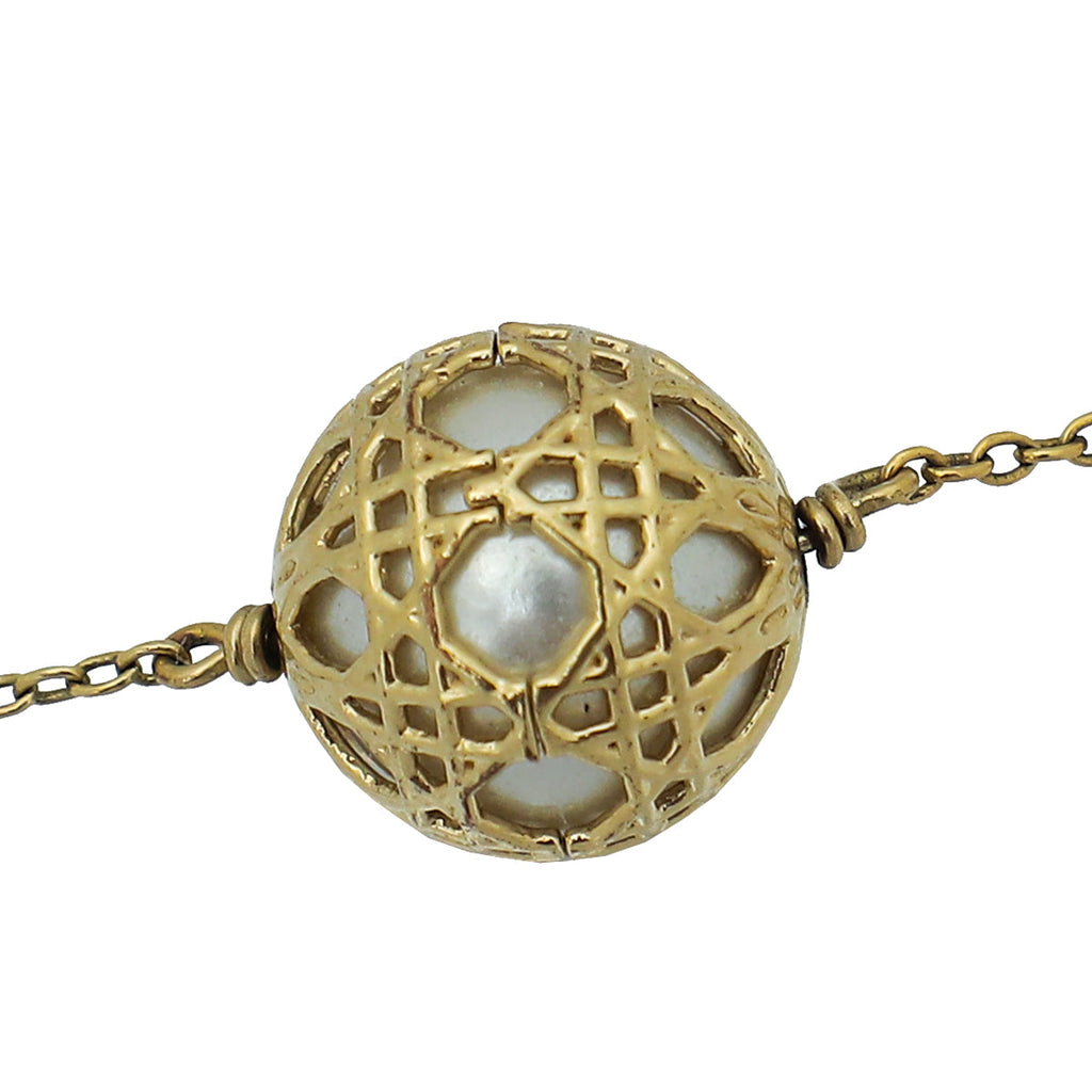 Christian Dior Gold Finish Secret Cannage Bracelet