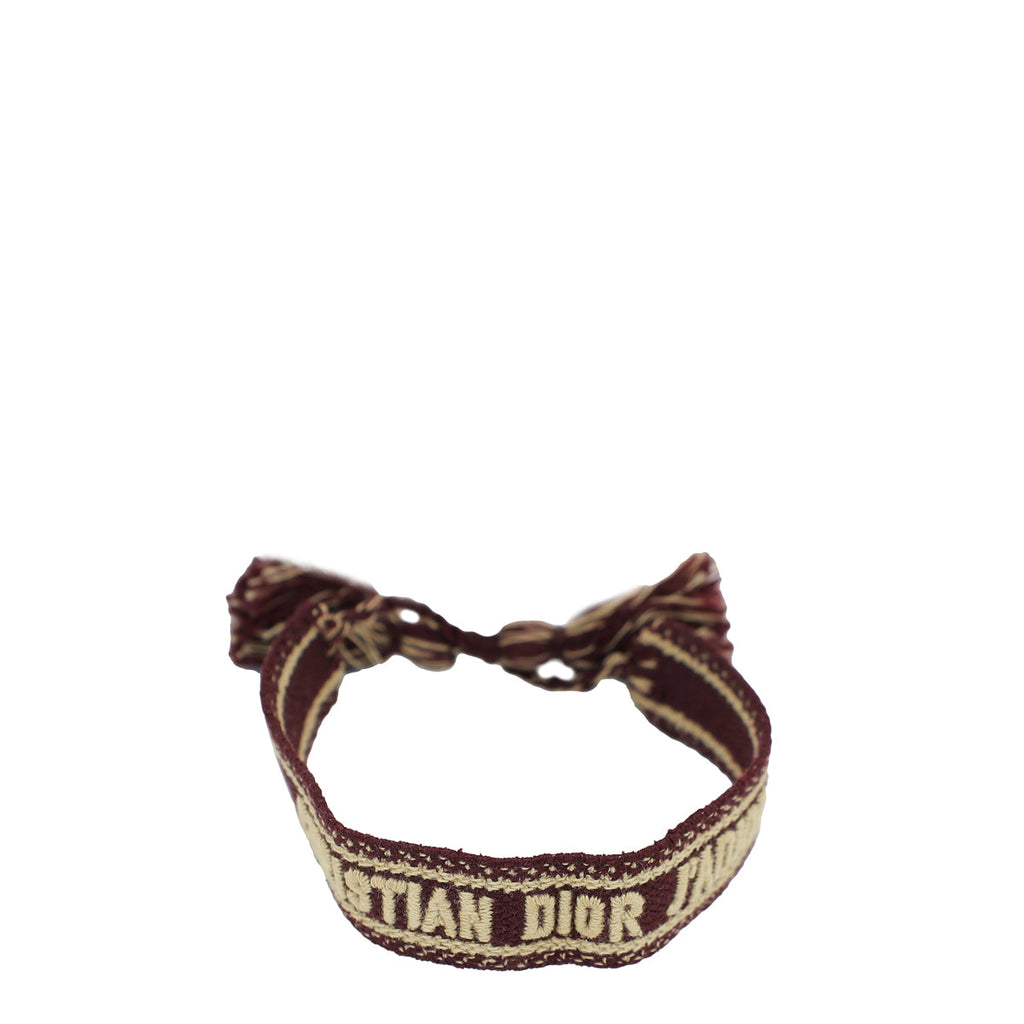 Christian Dior Burgundy J'Adior Cotton Bracelet
