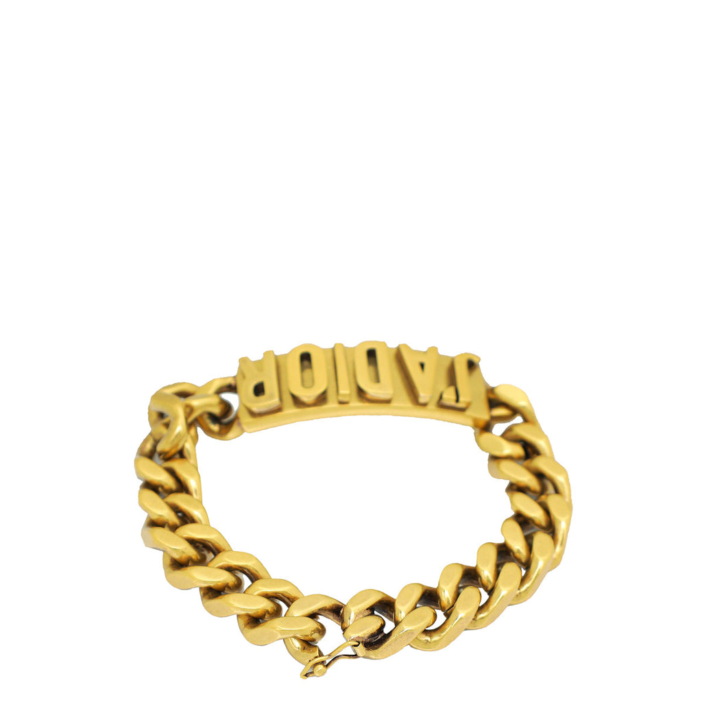 Christian Dior Vintage Gold Metal J'Adior Chain Bracelet