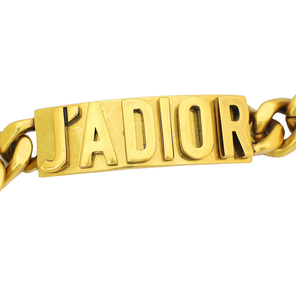 Christian Dior Vintage Gold Metal J'Adior Chain Bracelet
