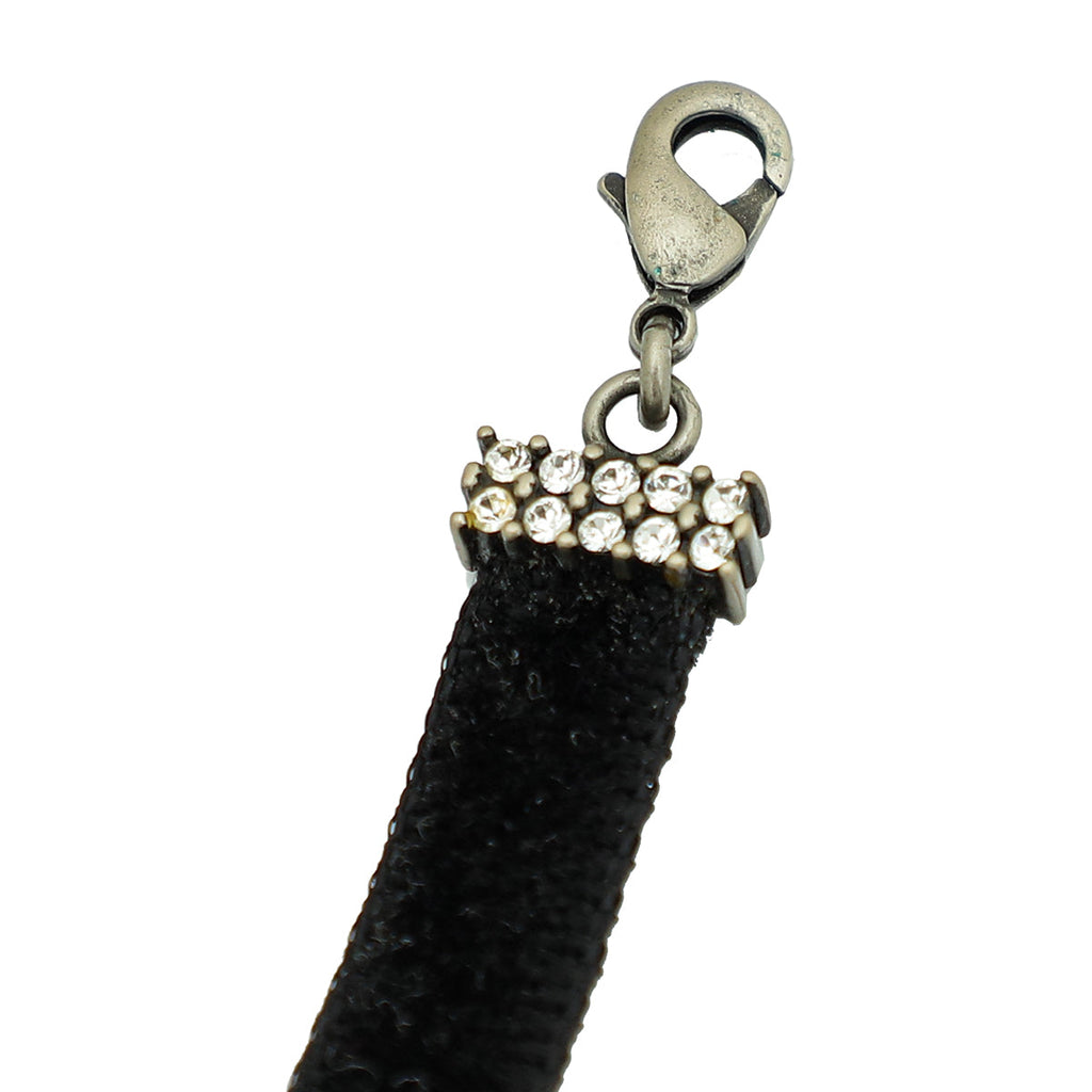 Christian Dior Black Velvet Crystal J'Adior Choker Necklace