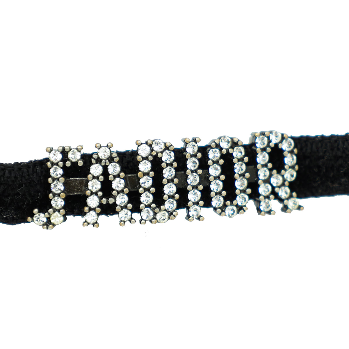 Christian Dior Black Velvet Crystal J'Adior Choker Necklace