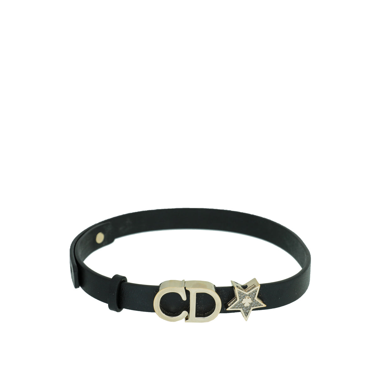 Christian Dior Black CD Star Double Wrap Bracelet