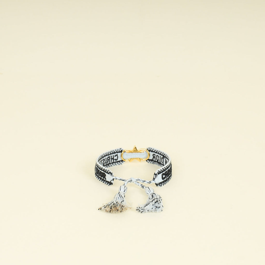 Christian Dior Bicolor Cotton w/ Star Friendship Bracelet
