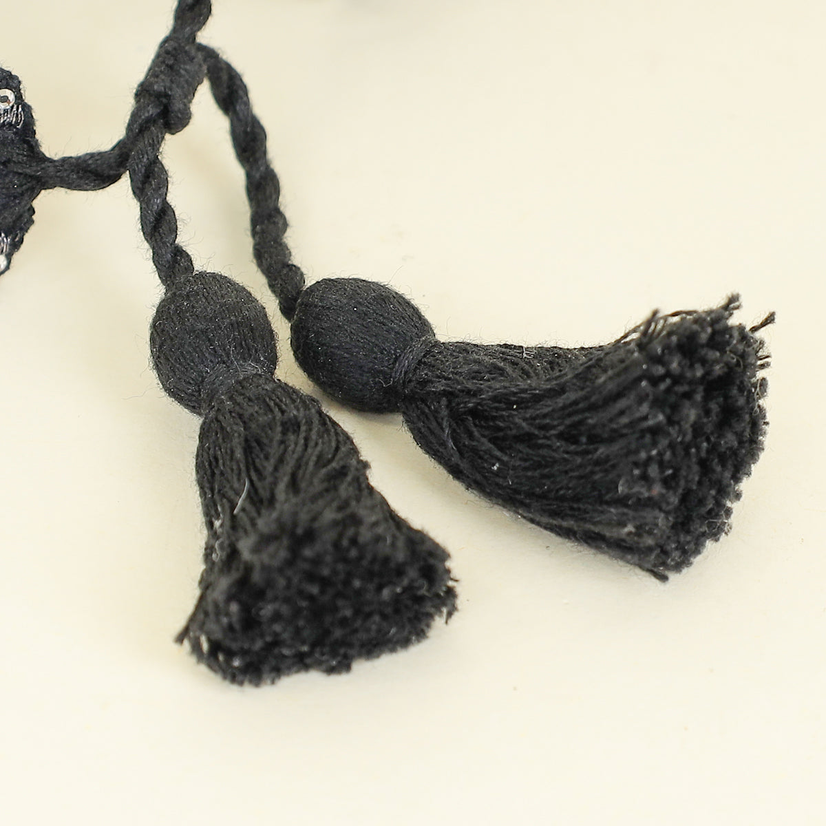 Christian Dior Black J'Adior Embroidered w/ Crystal Friendship Bracelet