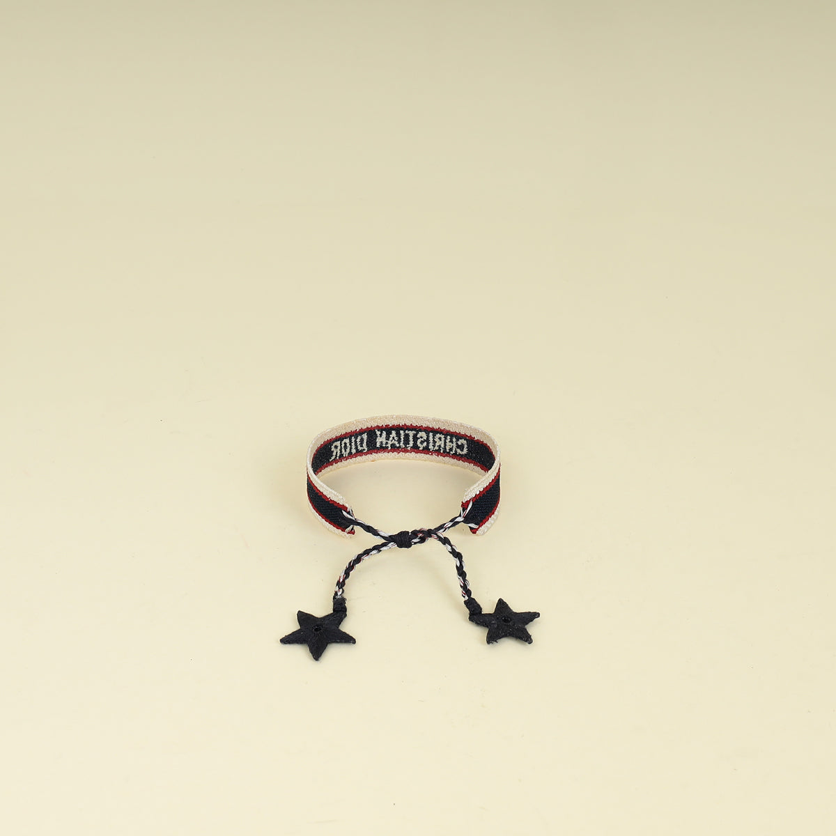 Christian Dior Tricolor Logo Embroidered Friendship Bracelet