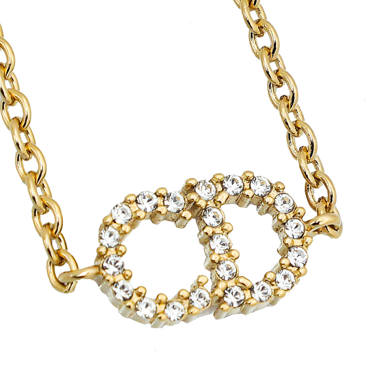 Christian Dior Gold CD Crystal Clair D Lune Bracelet