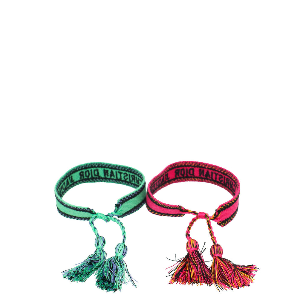 Christian Dior Bicolor J'adior Embroidered Bracelet Set