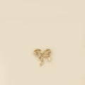 Christian Dior Gold Vintage Crystal Bow Brooch