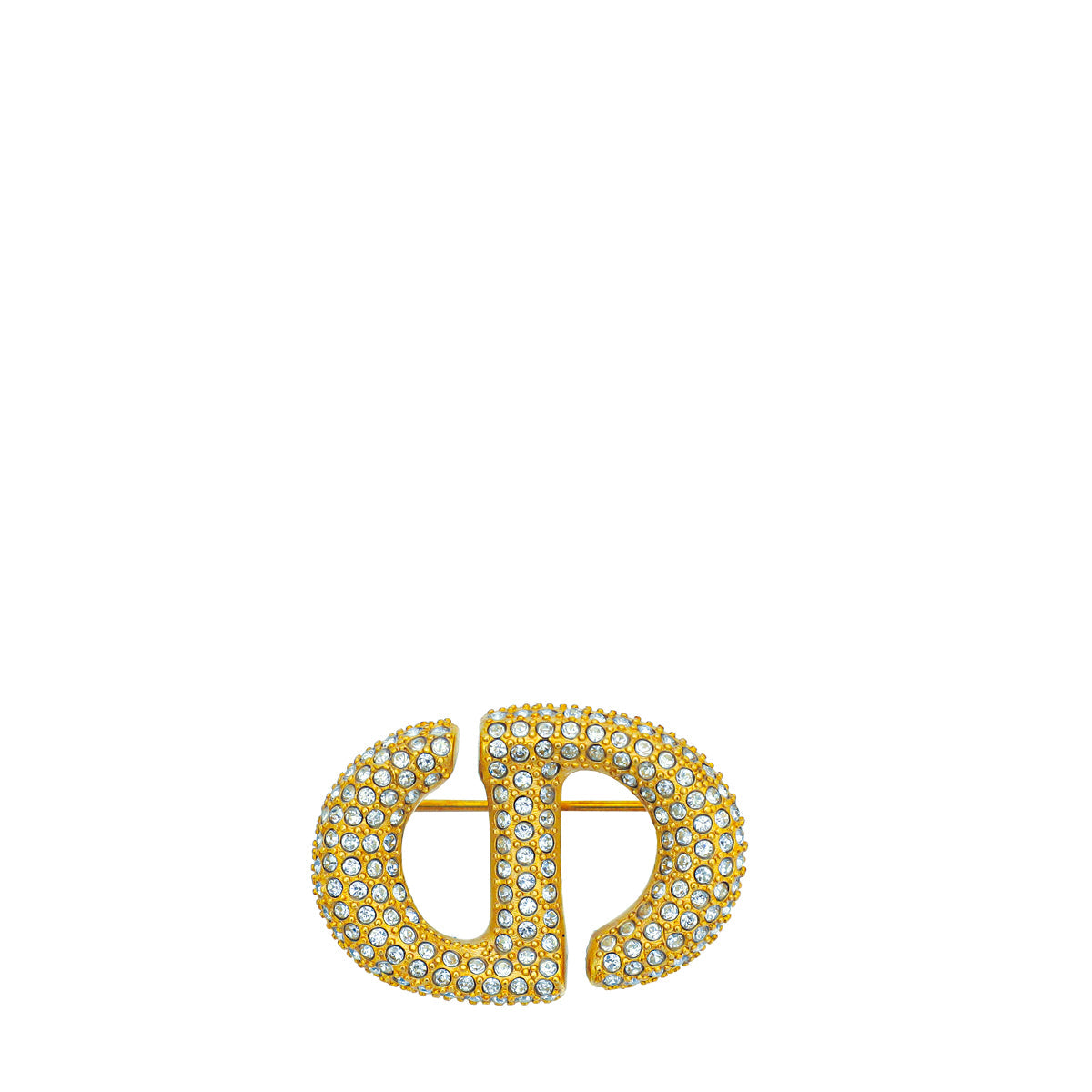 Christian Dior Gold Finish 30 Montaigne Crystal Brooch