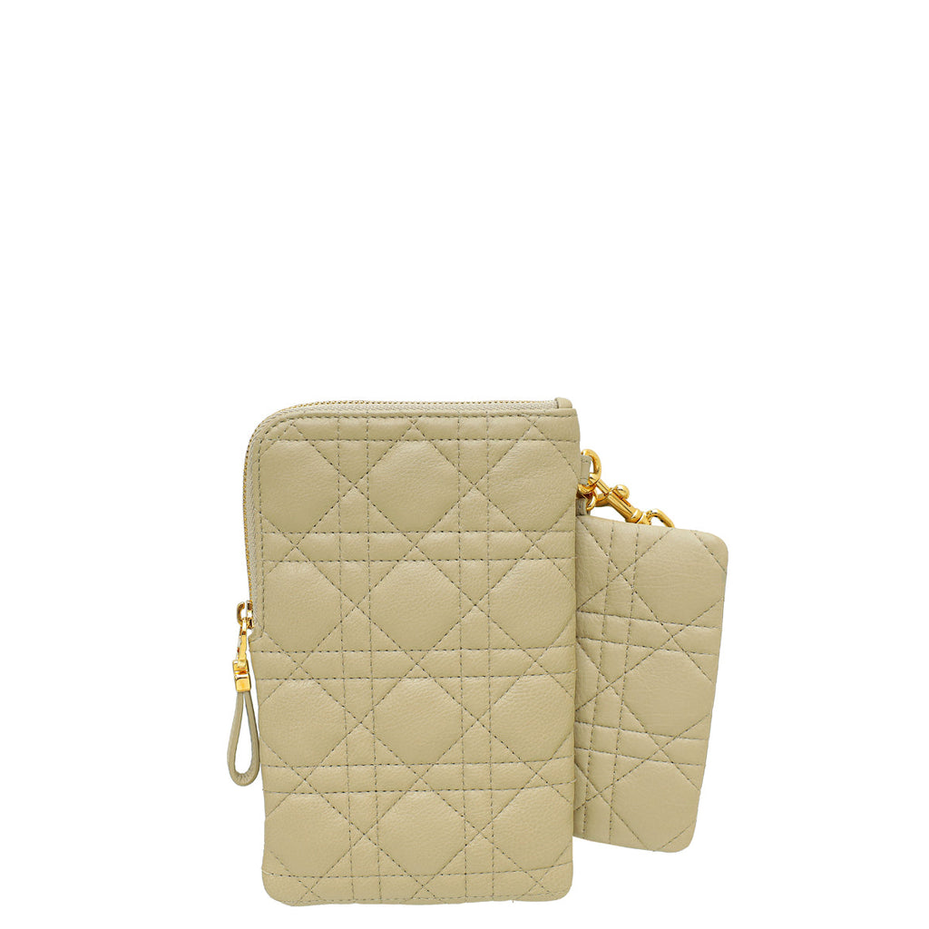 Christian Dior Beige Cannage Caro Multifunctional Pouch