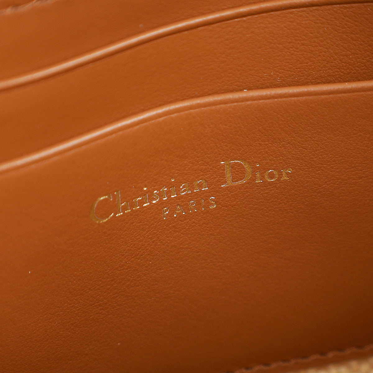 Christian Dior Bicolor 30 Montaigne Avenue Natural Raffia Cannage Pouch