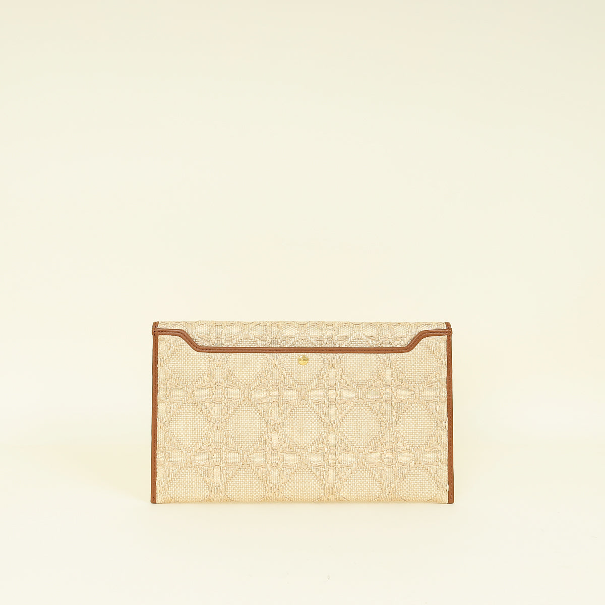 Christian Dior Bicolor 30 Montaigne Avenue Natural Raffia Cannage Pouch
