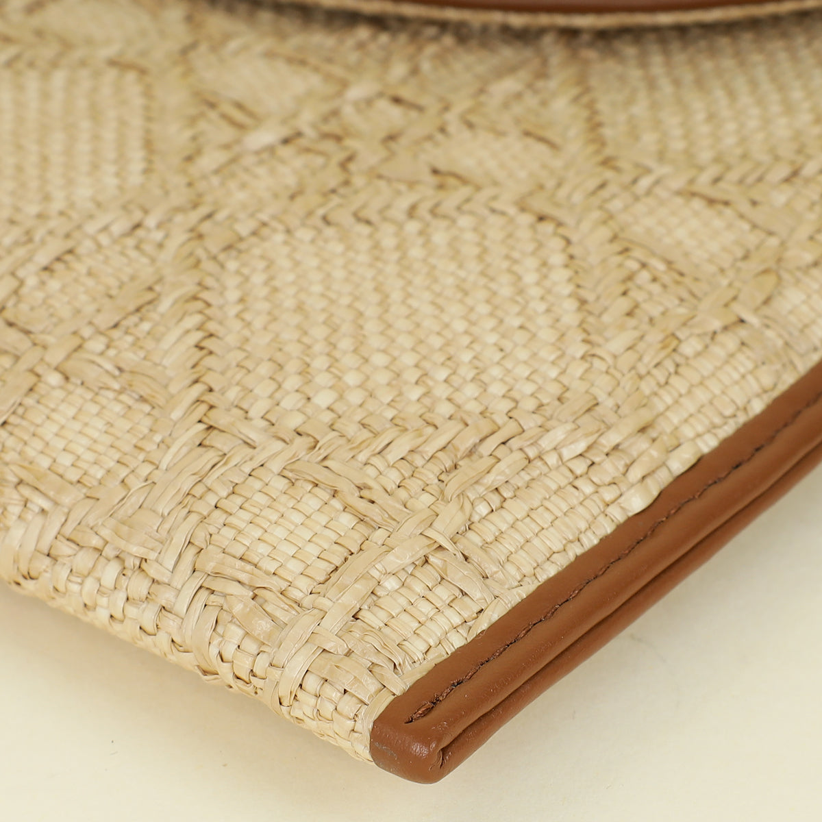 Christian Dior Bicolor 30 Montaigne Avenue Natural Raffia Cannage Pouch