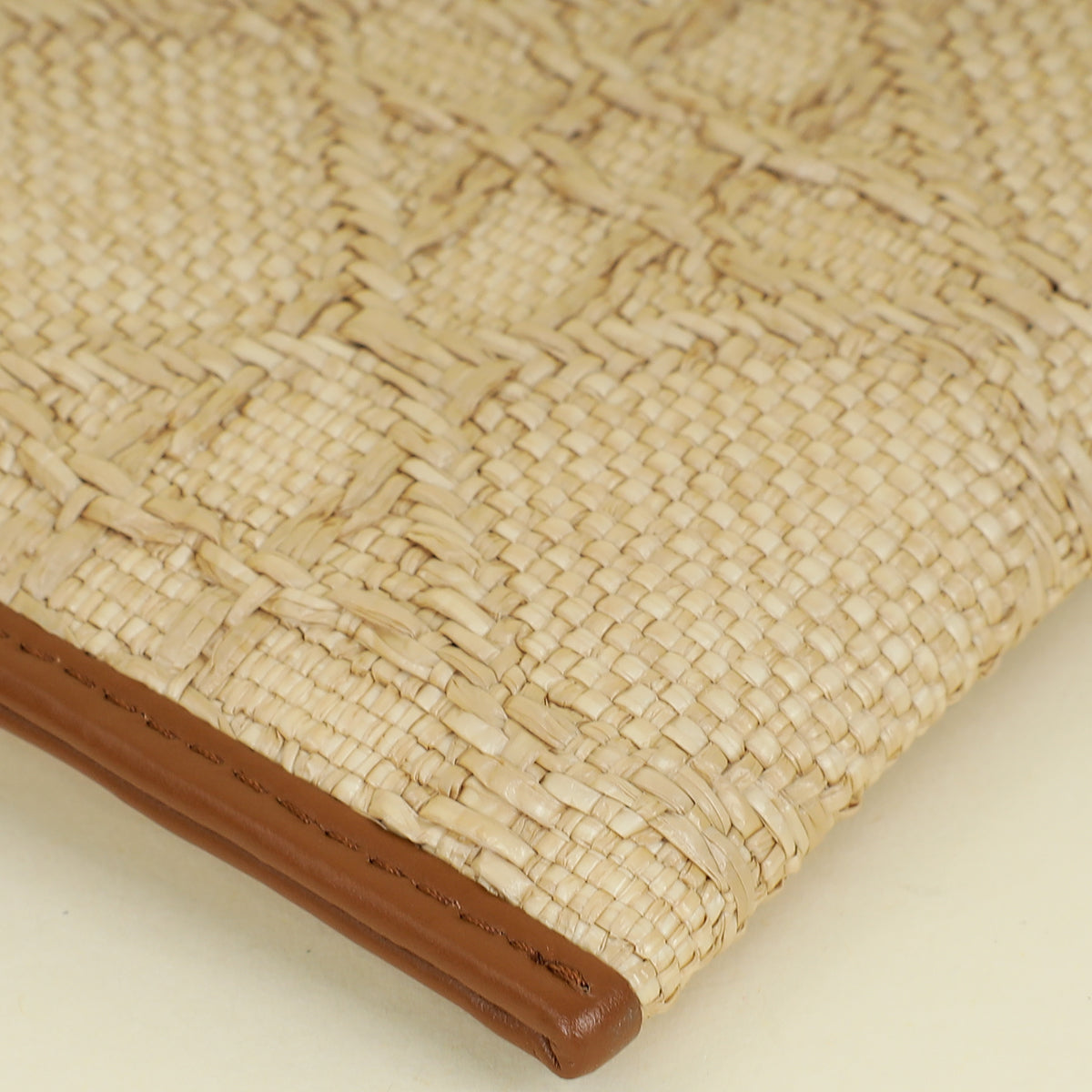 Christian Dior Bicolor 30 Montaigne Avenue Natural Raffia Cannage Pouch
