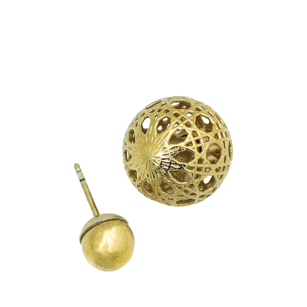 Christian Dior Gold Finish Secret Cannage Mise En Dior Tribal Earrings