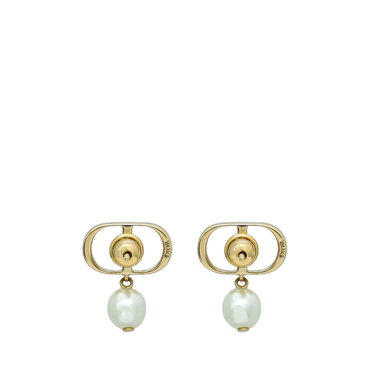 Christian Dior White CD Petit Earrings