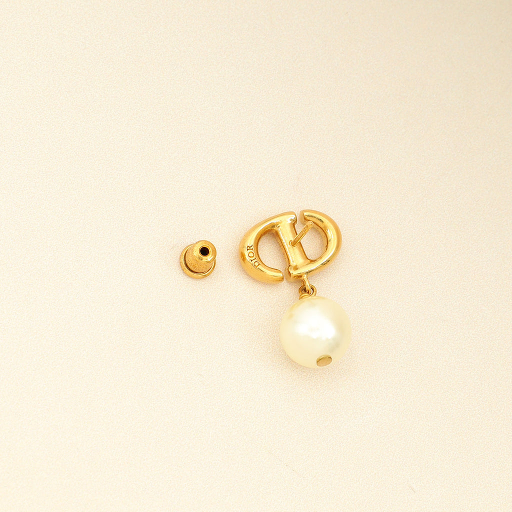 Christian Dior Gold CD Navy Earrings