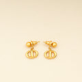 Christian Dior Gold CD Navy Earrings
