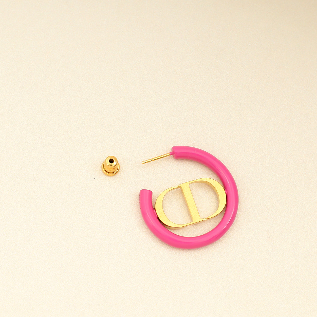 Christian Dior Gold 30 Montaigne Hoop Earrings