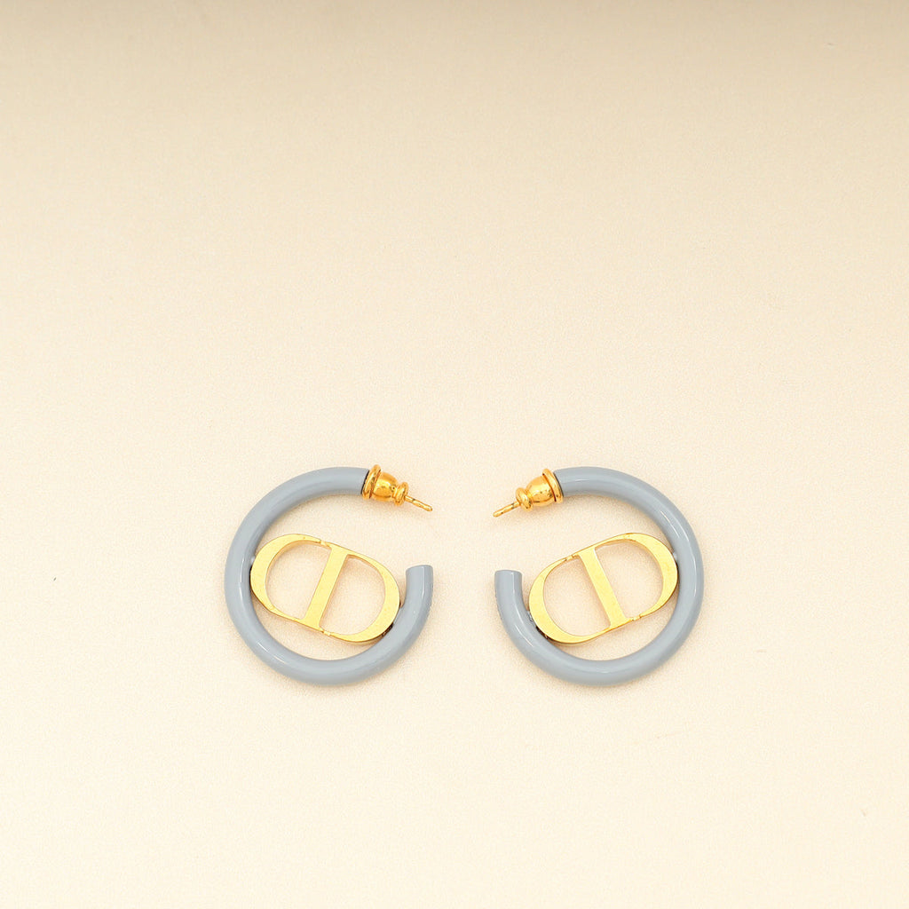 Christian Dior Gold 30 Montaigne Hoop Earrings