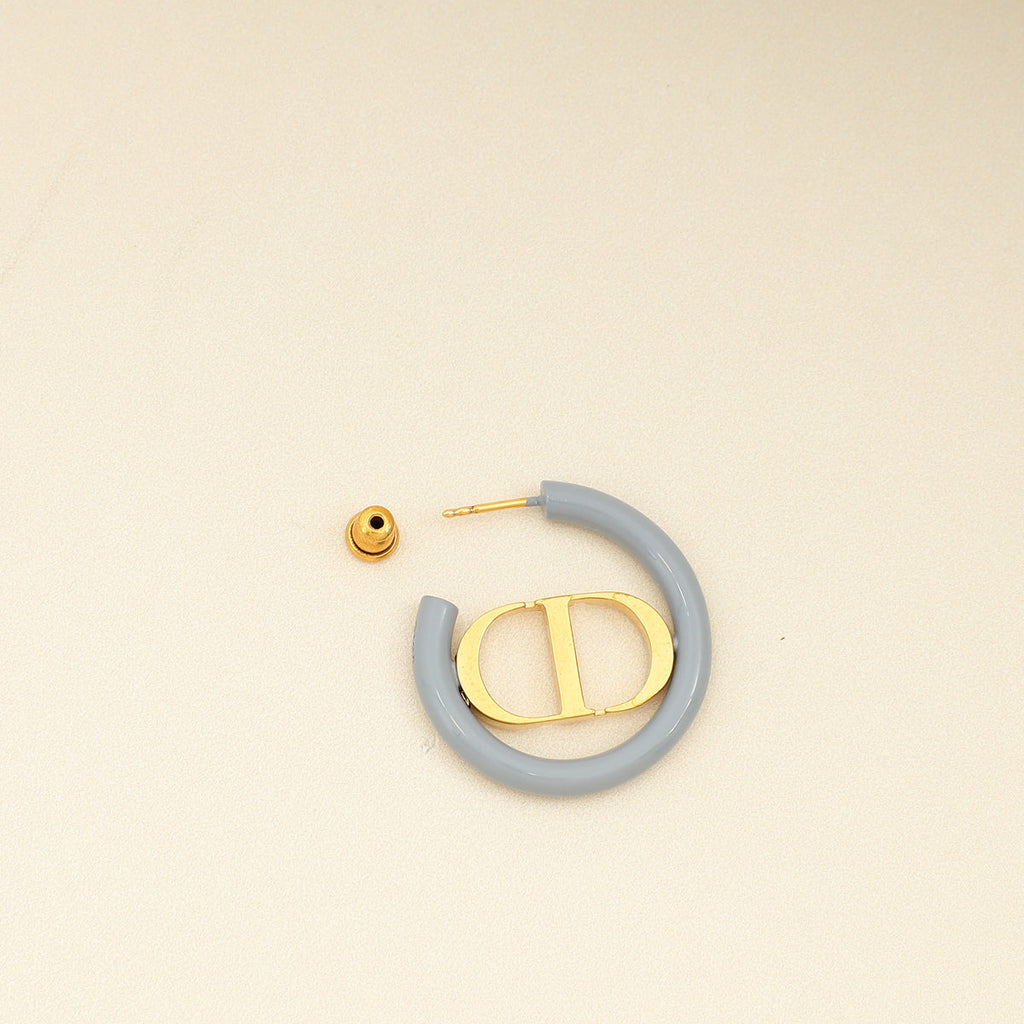 Christian Dior Gold 30 Montaigne Hoop Earrings
