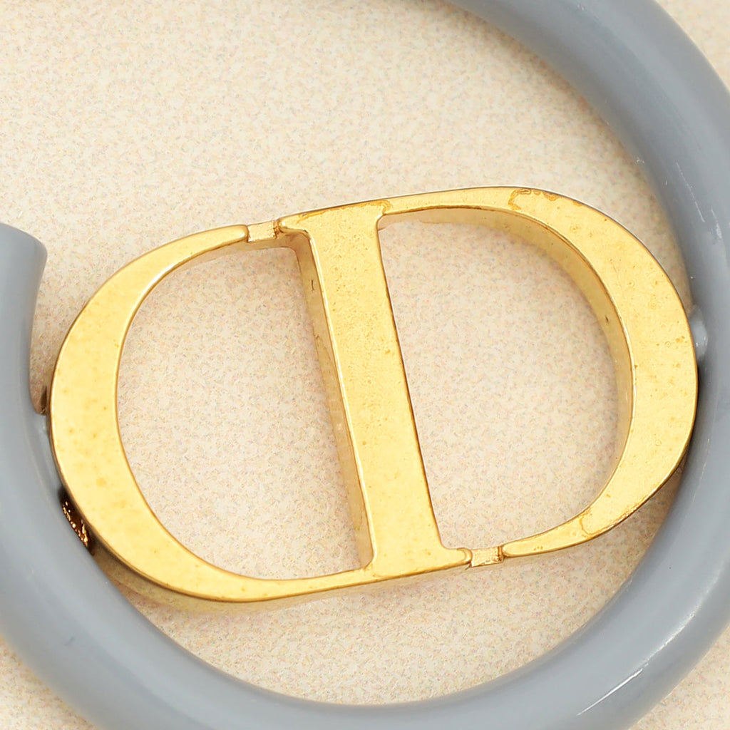 Christian Dior Gold 30 Montaigne Hoop Earrings