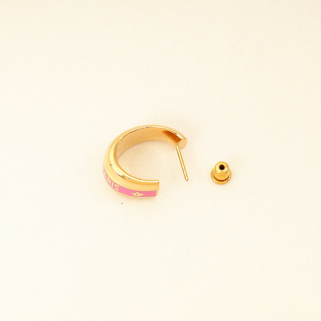 Christian Dior Gold Code Hoop Earrings