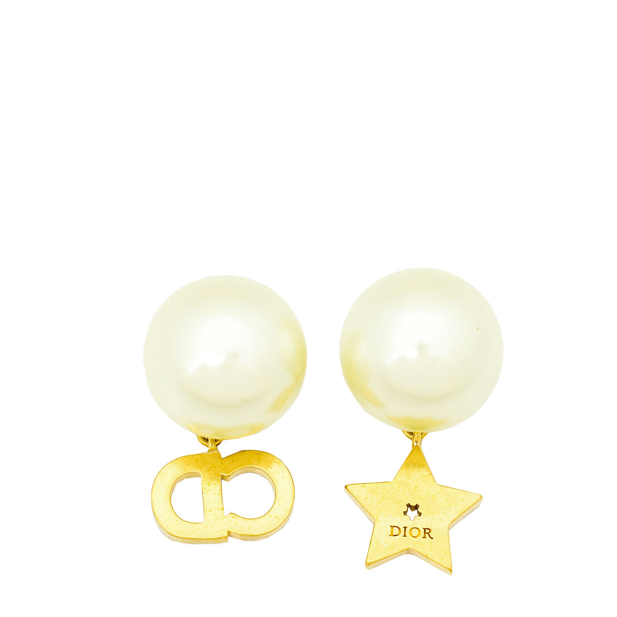 Christian Dior Gold Finish Tribales Drop Earrings