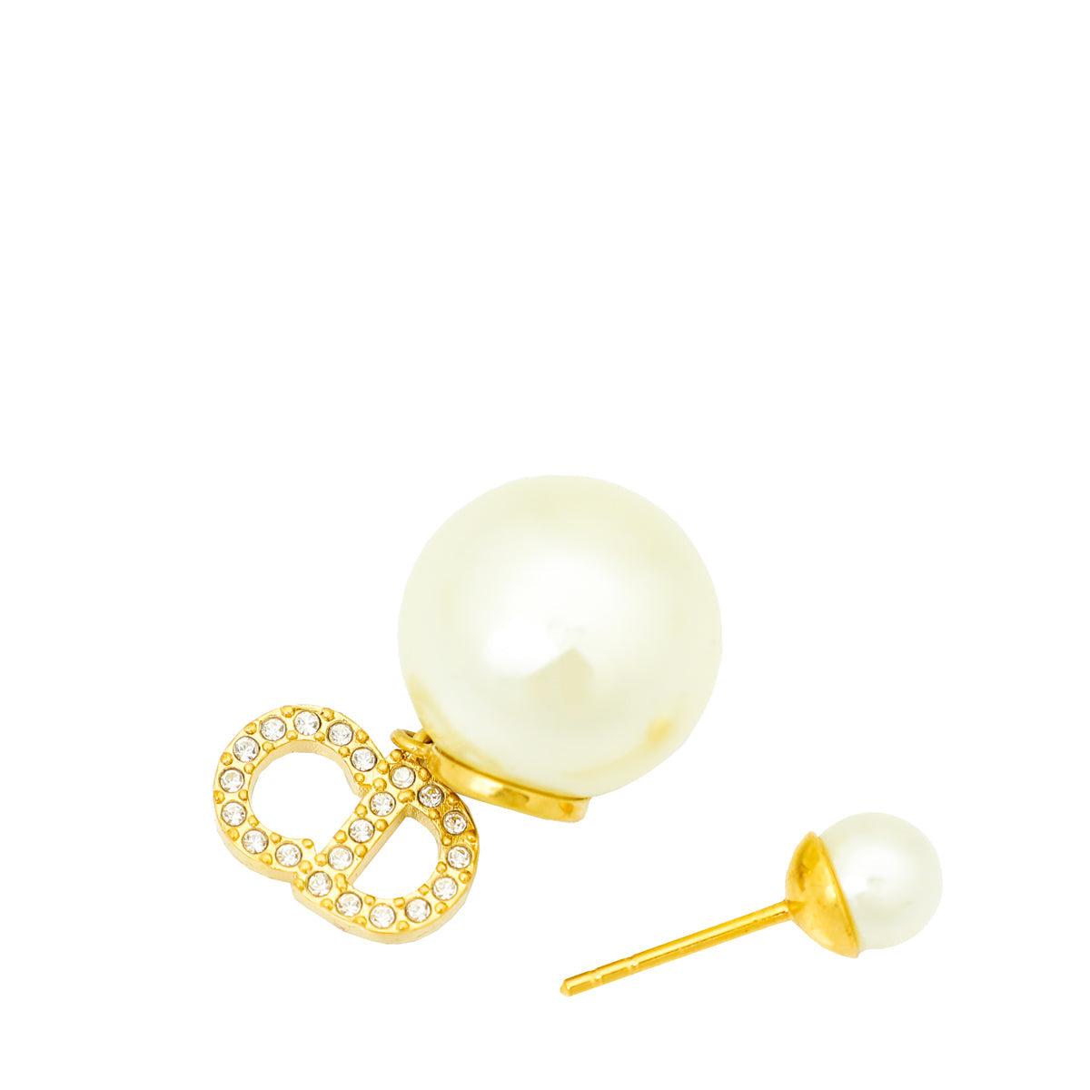 Christian Dior Gold Finish Tribales Drop Earrings
