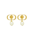 Christian Dior White Petit CD Earrings