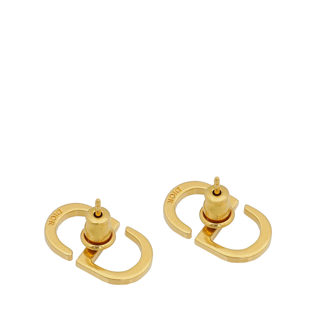 Christian Dior Gold CD Icon Earrings