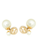 Christian Dior White CD Crystal Dior Tribales Earrings