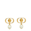 Christian Dior White Petit CD Earrings