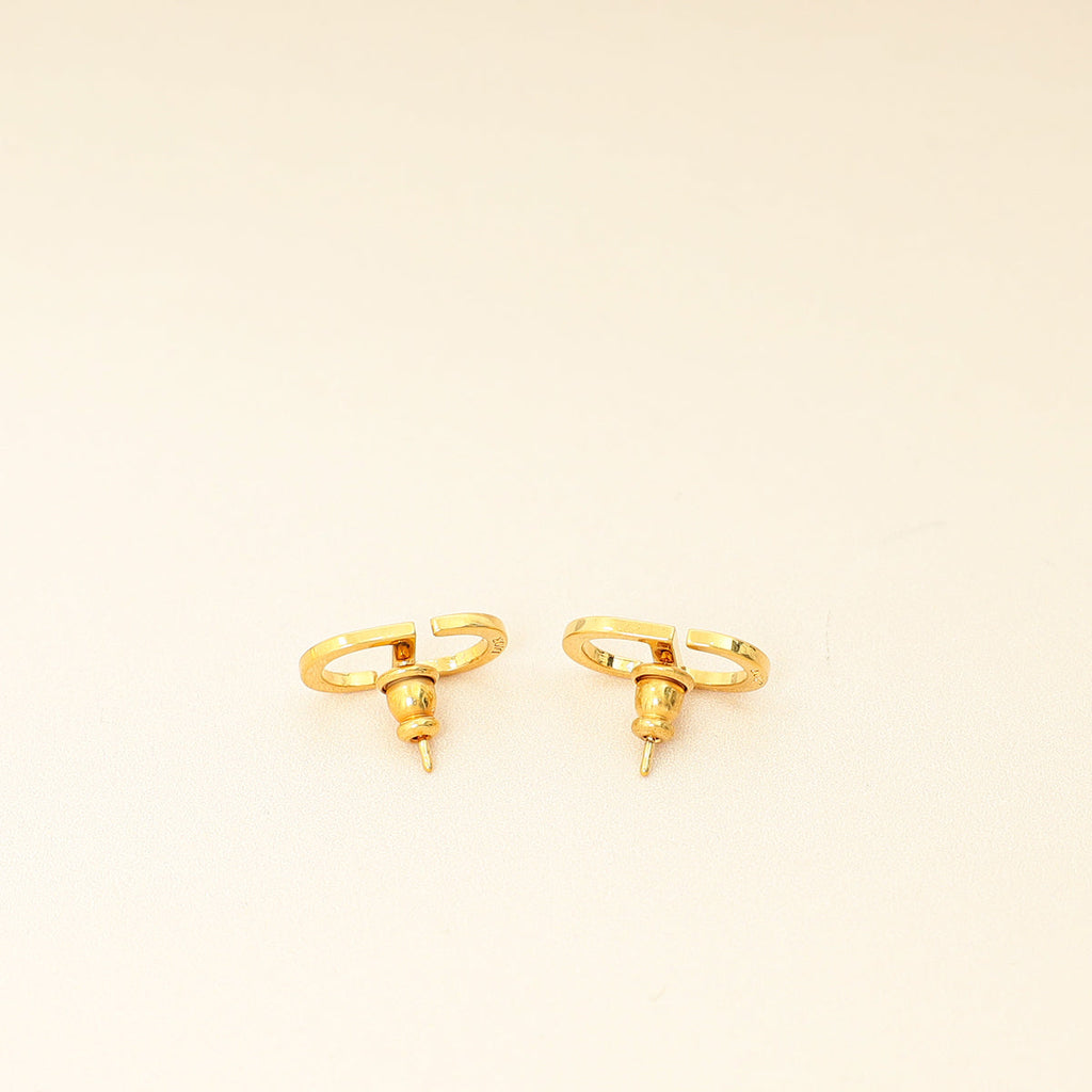 Christian Dior Gold Finish CD Icon Earrings