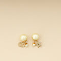 Christian Dior Gold Finish CD & Star Tribales Drop Earrings