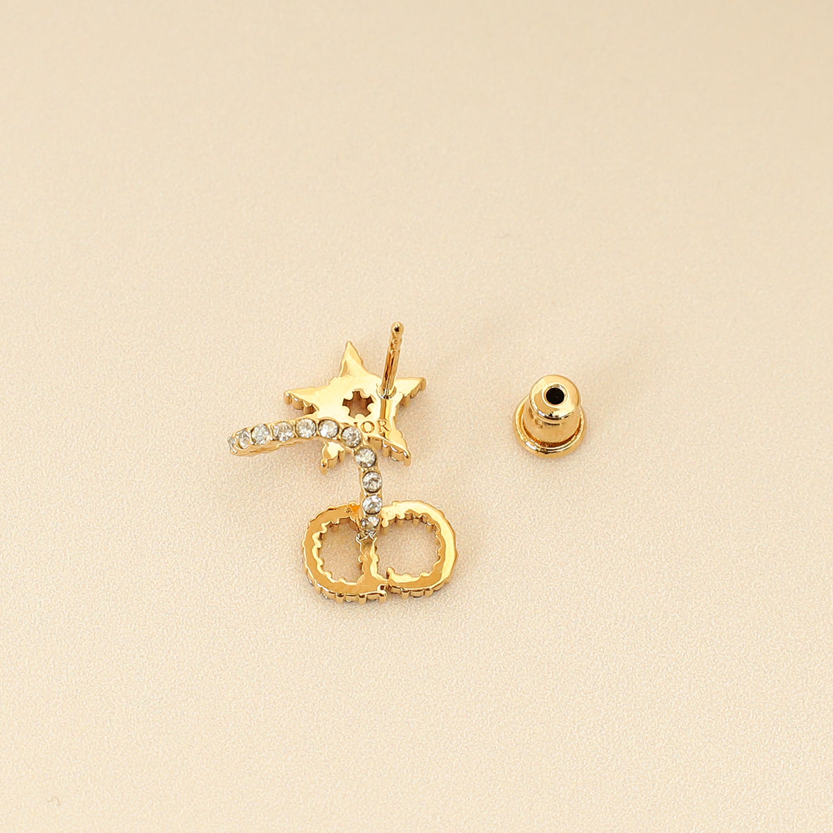Christian Dior Gold Finish CD Star Wrap Around Clair D Lune Earrings