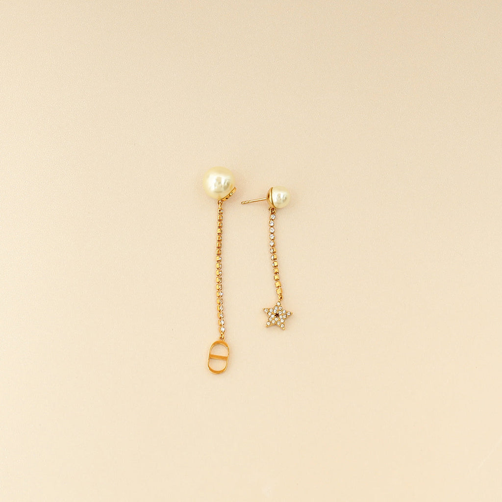 Christian Dior Gold Finish Tribales Drop Earrings