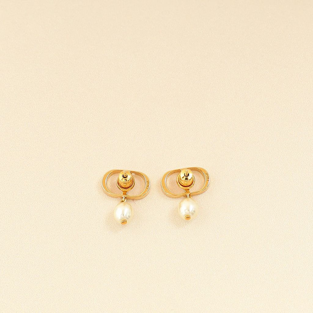 Christian Dior Gold Finish Petit CD Earrings