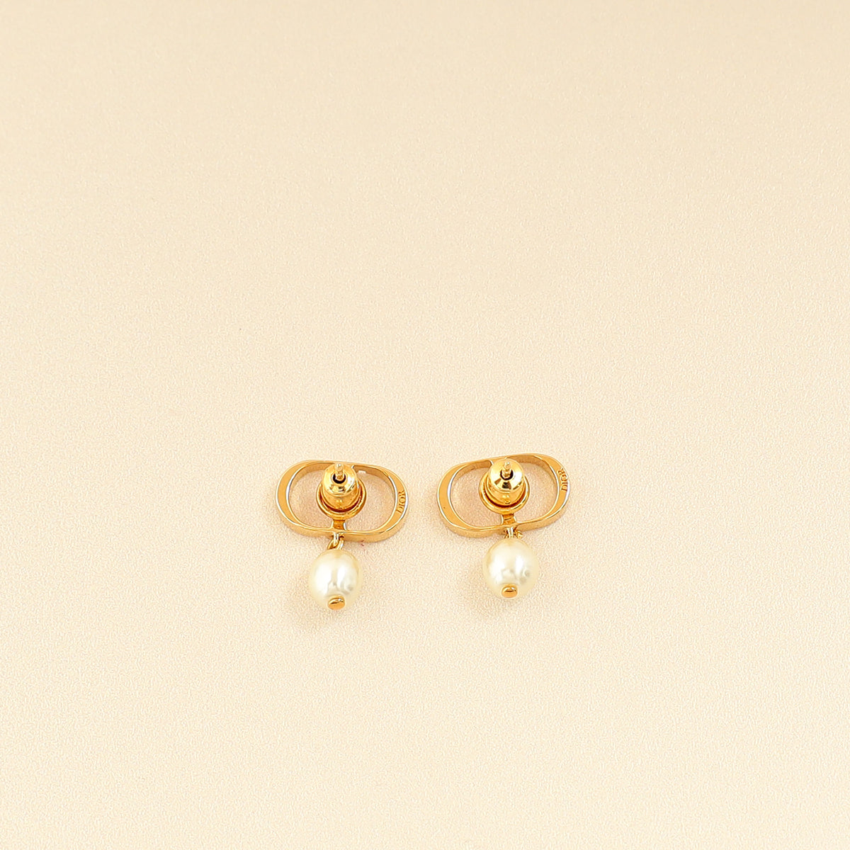 Christian Dior Gold Finish Petit CD Earrings