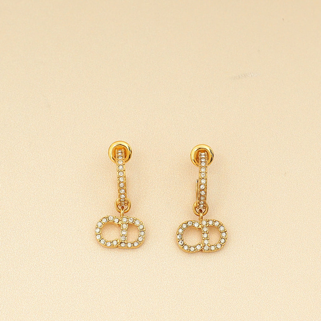 Christian Dior Gold Finish Hoop Clair D Lune Earrings