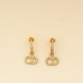 Christian Dior Gold Finish Hoop Clair D Lune Earrings