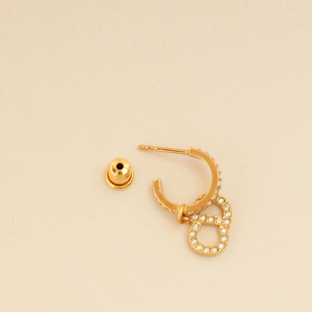 Christian Dior Gold Finish Hoop Clair D Lune Earrings