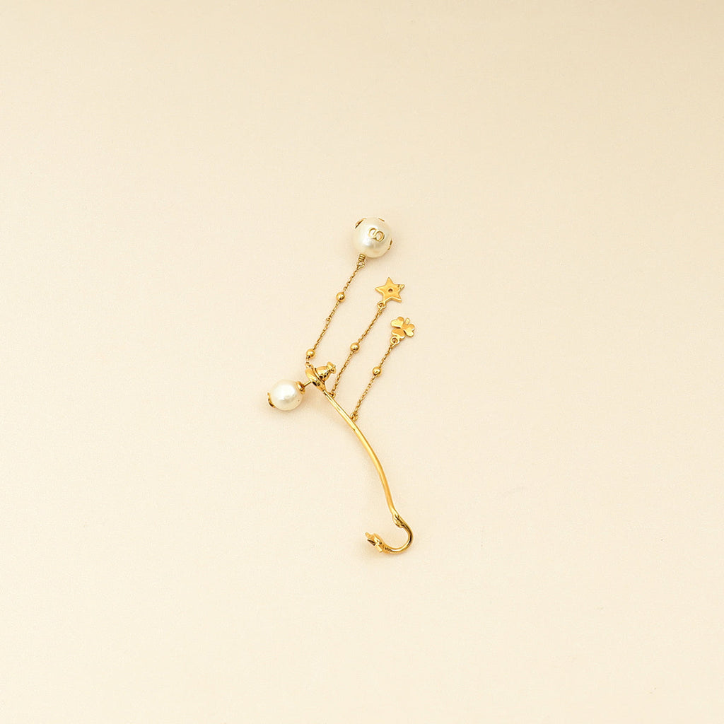 Christian Dior Gold Finish Single Pearl Perles De Desir Ear Cuff
