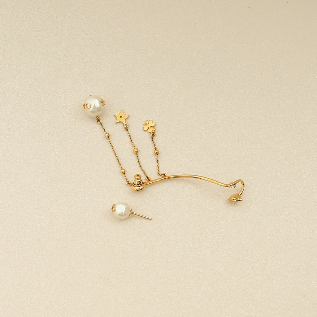 Christian Dior Gold Finish Single Pearl Perles De Desir Ear Cuff